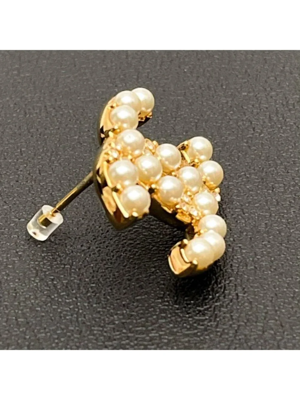Chanel CC Logo Brooch Pearl Rhinestone Gold